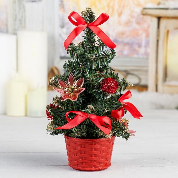 Ёлка декор Ёлка декор "Цветок" 20 см, красный