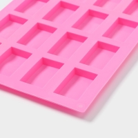 Форма для конфет и шоколада Доляна &laquo;Слитки&raquo;, силикон, 29&times;17&times;1 см, 20 ячеек (4,6&times;2,7 см), цвет розовый