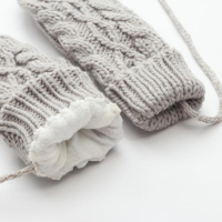 Варежки женские MINAKU "Вязаные", 18 см (6 1/2), цв.серый