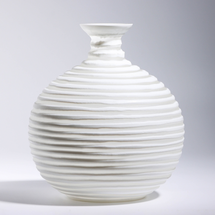 Ваза для цветов &laquo;Аркадия&raquo; из стекла, белая 23 х 21 х 21 см