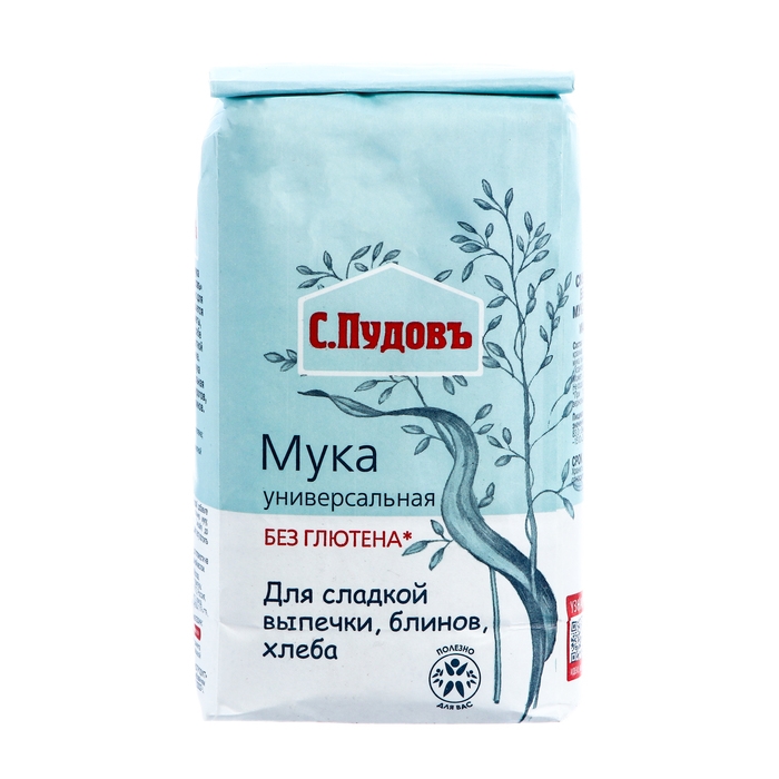 Мука универсальная без глютена С.Пудов, 0,5 кг Мука универсальная без глютена С.Пудов, 0,5 кг