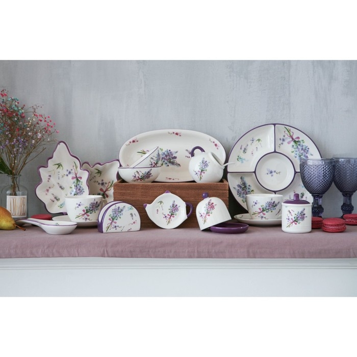 Миска Доляна &laquo;Лаванда&raquo;, 220 мл, d=11 см, цвет белый