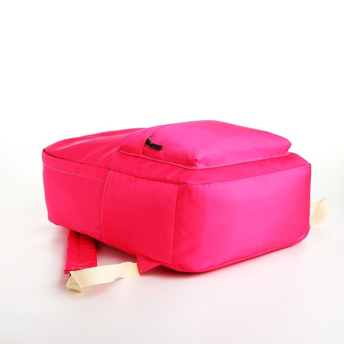 Рюкзак школьный из текстиля на молнии, 2 кармана, цвет малиновый