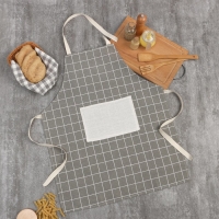 Фартук Экономь и Я Клетка.цвет бежевый, 56*70&plusmn;4см, 100% хл, рогожка