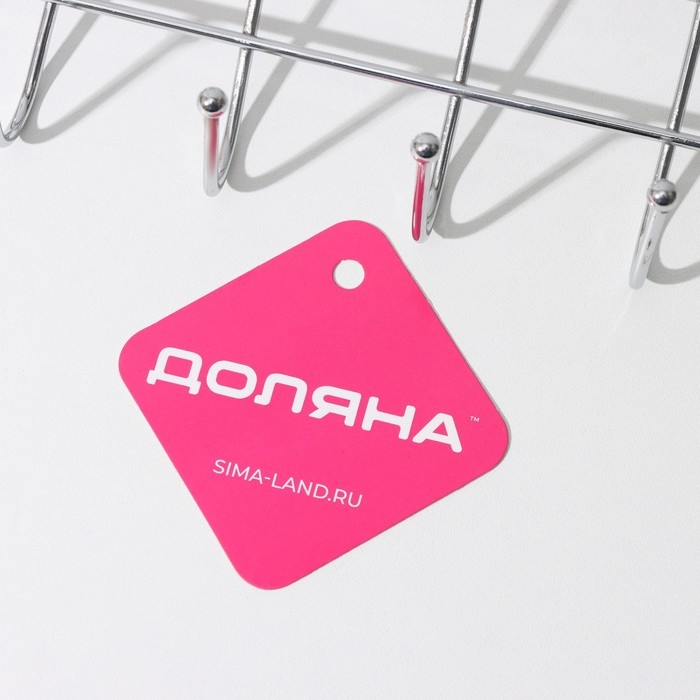 Вешалка на дверь на 8 крючков Доляна &laquo;Блеск&raquo;, 36&times;9&times;2 см, цвет хром