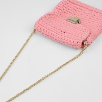 Цепочка для сумки, с карабинами, алюминиевая, 7 &times; 10 мм, 120 см, огранённая, цвет золотой