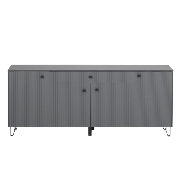 Комод Оливия, 2000х426х830, Графит/Графит Софт МДФ Комод Оливия, 2000х426х830, Графит/Графит Софт МДФ