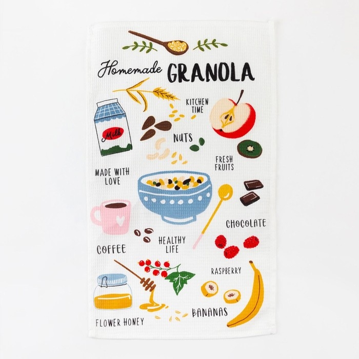 Набор кухонных полотенец Доляна Happiness, 35х60см-4шт, 100% хлопок