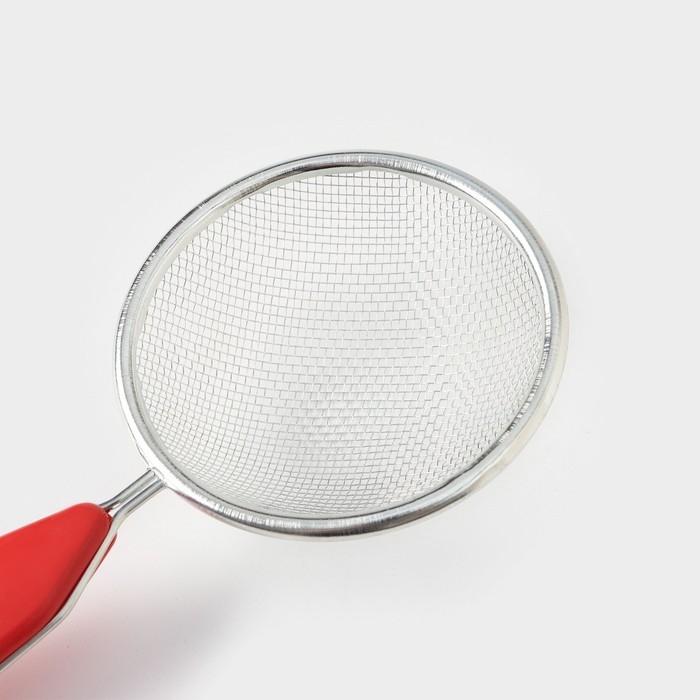 Сито для просеивания Доляна «Хозяюшка», d=8 см, цвет красный Сито для просеивания Доляна «Хозяюшка», d=8 см, цвет красный