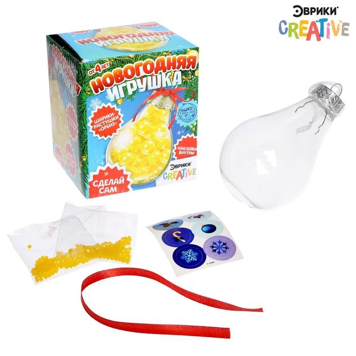 Набор для опытов «Новогодняя игрушка: Лампочка», шарики-растушки, с наклейками Набор для опытов «Новогодняя игрушка: Лампочка», шарики-растушки, с наклейками