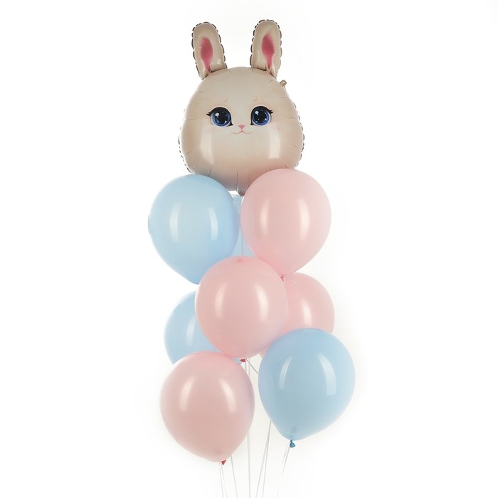 Набор воздушных шаров «Зайка», фольга, латекс, 9 шт. Набор воздушных шаров «Зайка», фольга, латекс, 9 шт.