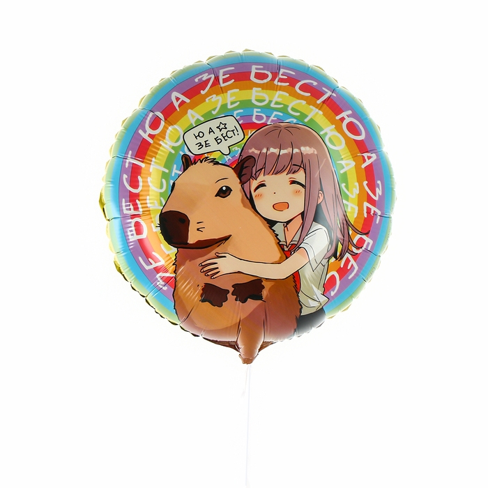 Воздушный шар фольгированный 18" &laquo;Аниме капибара&raquo;, круг