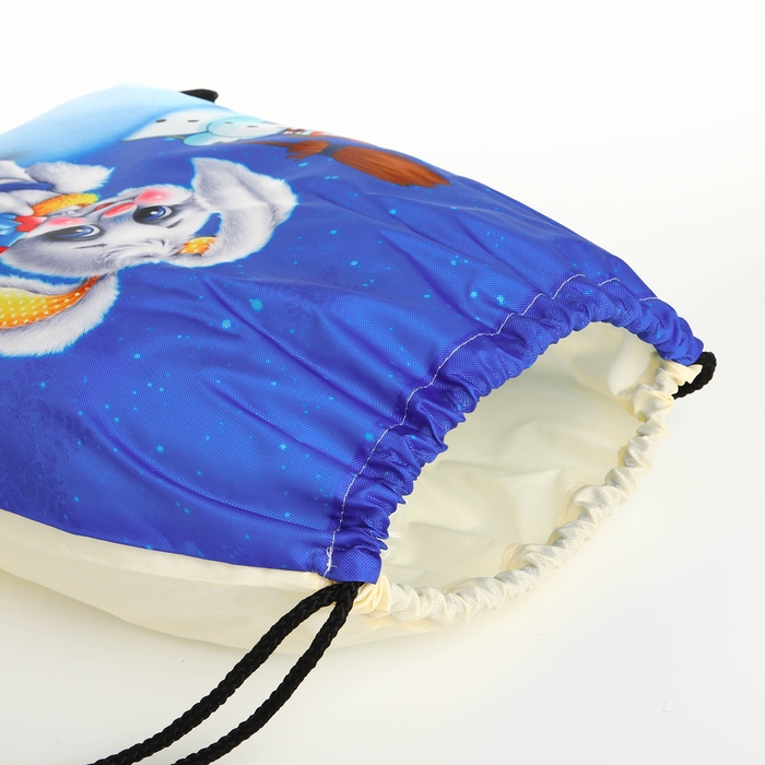 Новый год 2025. Новогодний мешок для подарков на шнурке &laquo;Зайчик&raquo;, цвет разноцветный