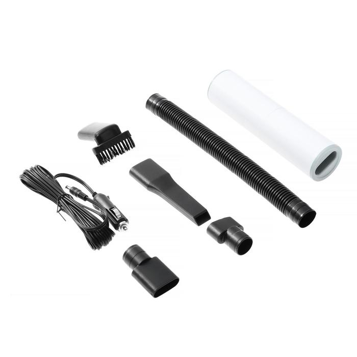 Пылесос автомобильный CARTAGE, 5 насадок, 120 Вт, 12 В, белый Пылесос автомобильный CARTAGE, 5 насадок, 120 Вт, 12 В, белый