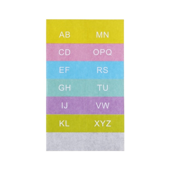 Папка на резинке А6, 12 отделений, узоры, жёлтая пастель