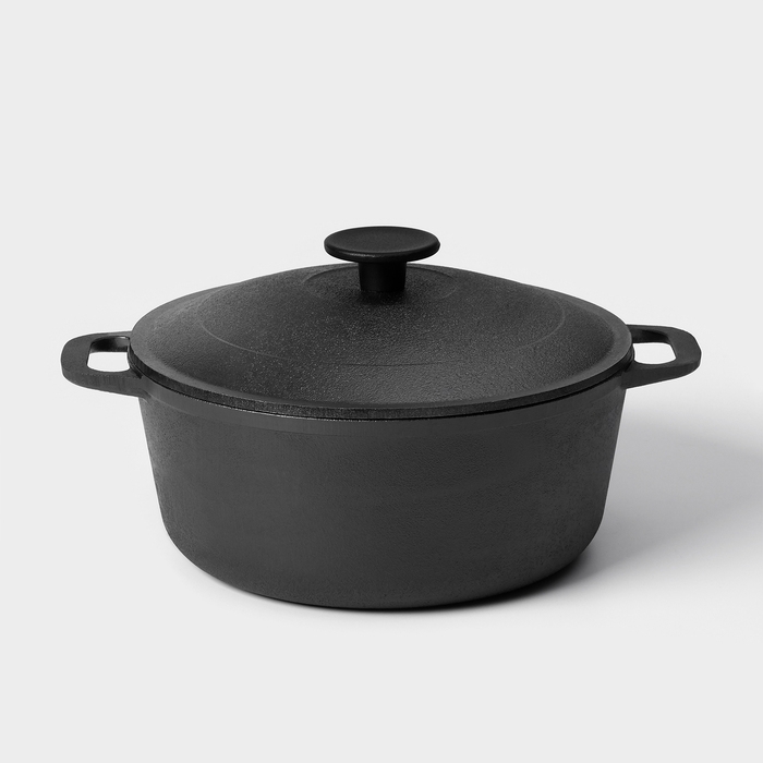 Кастрюля чугунная Wild Kitchen, 3 л, лопатка и губка в комплекте