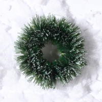 Декор &laquo;Новогодний венок&raquo;, набор 3 шт., размер 1 шт. &mdash; 3 см, цвет тёмно-зелёный