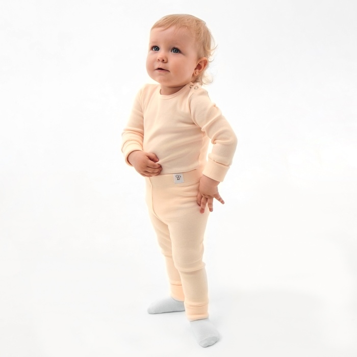 Комплект боди детских MINAKU: Basic Line BABY, цвет молочный/кремовый, рост 68-74