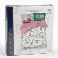 Постельное бельё "Этель" 2 сп Фламинго 175х215 см, 200х220 см, 50х70+3 см - 2 шт Постельное бельё "Этель" 2 сп Фламинго 175х215 см, 200х220 см, 50х70+3 см - 2 шт