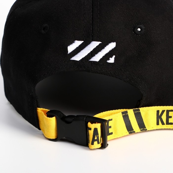 Кепка мужская с лентой DANGER, цвет чёрный, р-р 56 Кепка мужская с лентой DANGER, цвет чёрный, р-р 56