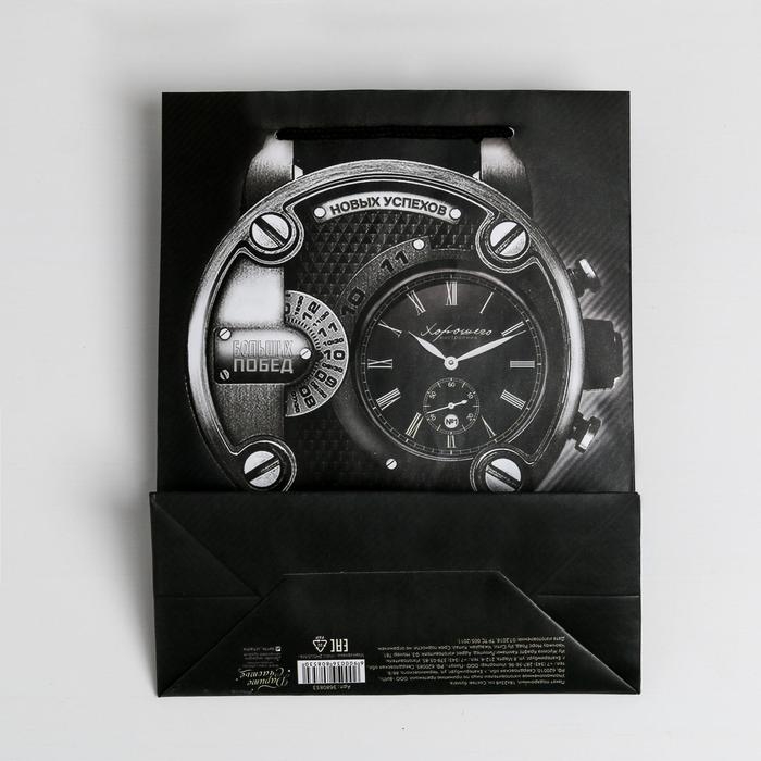 Пакет подарочный ламинированный вертикальный, упаковка, &laquo;Мужская элегантность&raquo;, MS 18 х 23 х 8 см