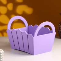 Кашпо деревянное 25&times;16&times;17 см "Мария", ручки боковые, МДФ, Фиолетовый