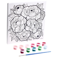 Картина по номерам на холсте с подрамником &laquo;Букет пионов&raquo;, 20 х 20 см