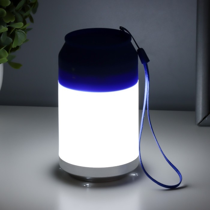 Ночник Ночник "Фоси" LED 5 режимов от батареек 3хААА бело-синий 6,5х6,5х11,5 см