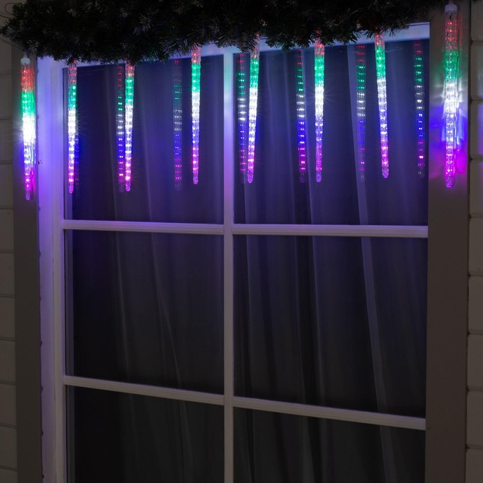 Гирлянда «Сосульки рифленые» 2.5 × 0.42 м, IP65, прозрачная нить, 288 LED, свечение мульти с эффектом стекания, 12 В Гирлянда «Сосульки рифленые» 2.5 × 0.42 м, IP65, прозрачная нить, 288 LED, свечение мульти с эффектом стекания, 12 В