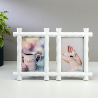 Фоторамка пластик на 2 фото 10х15 см "Бамбук" белая 20,5х31х2 см Фоторамка пластик на 2 фото 10х15 см "Бамбук" белая 20,5х31х2 см