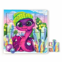 Пазлы для детей деревянные &laquo;Новый год! Фиолетовая змея&raquo;, 16 элементов, символ года 2025