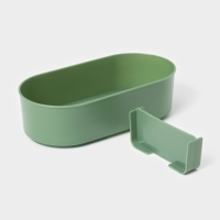 Ланч - бокс двухуровневый с крышкой &laquo;Милитари&raquo;, 17,5&times;9,2&times;6 см, 430 мл, 270 мл, столовые приборы, цвет зелёный