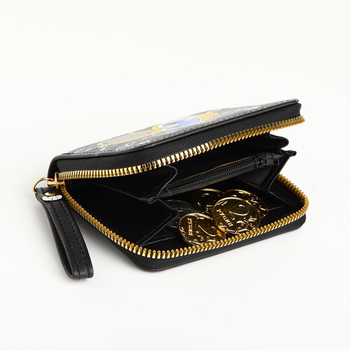 Кошелёк на молнии, цвет чёрный Кошелёк на молнии, цвет чёрный