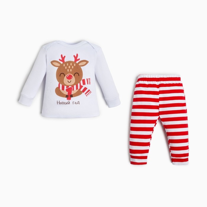 Комплект: джемпер и брюки Крошка Я &laquo;Мой первый НГ&raquo;, рост 62-68 см, цвет красный/белый