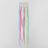 Набор локонов, прямой волос, на невидимке, 32 см, 6 прядей, люминесцентные, разноцветные