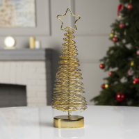 Светодиодная фигура &laquo;Ёлка плетёная&raquo; 8 &times; 30 &times; 8 см, металл, батарейки АААх3 (не в комплекте), свечение тёплое белое