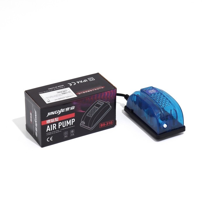 Компрессор воздушный JINGYE BS-310, прозрачный корпус, 3 л/мин, 2,5 Вт Компрессор воздушный JINGYE BS-310, прозрачный корпус, 3 л/мин, 2,5 Вт