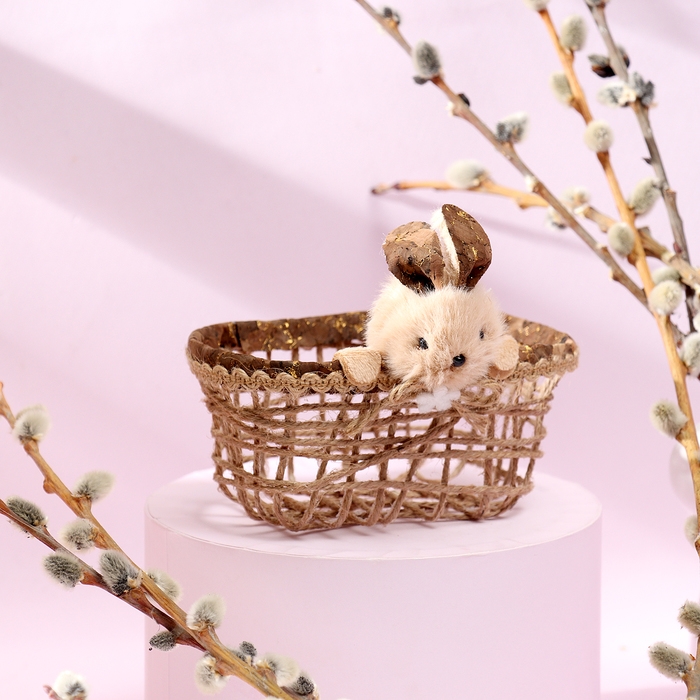 Декоративная пасхальная корзинка «Зайка», 7 × 14 × 13 см Декоративная пасхальная корзинка «Зайка», 7 × 14 × 13 см