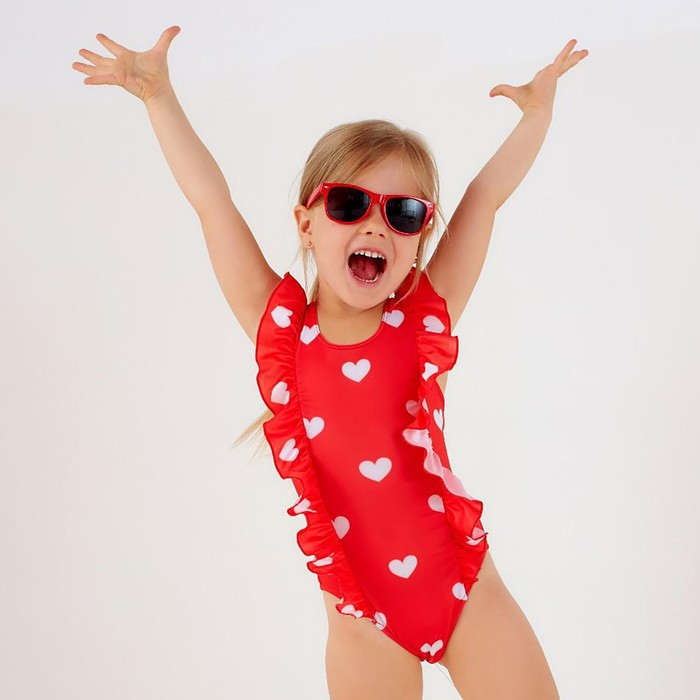 Купальник детский KAFTAN &laquo;Сердца&raquo;, рост 110-116 (32)