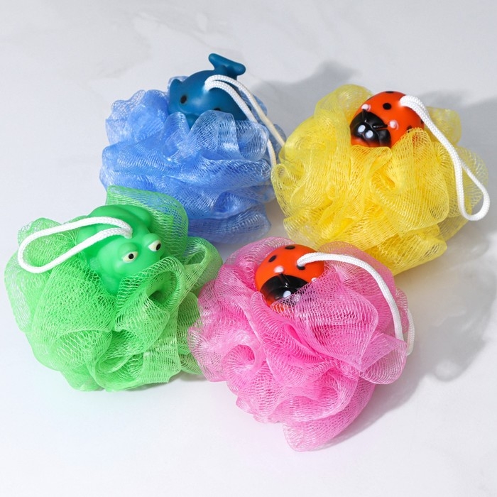 Мочалка для тела детская Доляна &laquo;Зверушки&raquo;, цвет МИКС