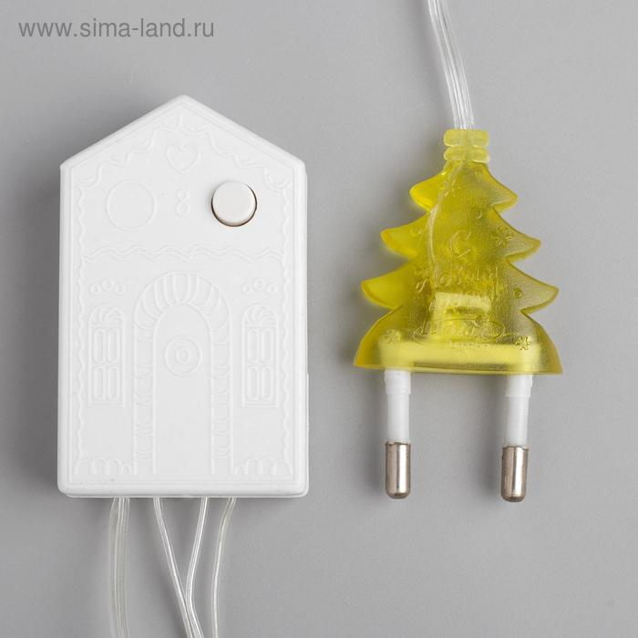 Гирлянда &laquo;Нить&raquo; 4 м с насадками &laquo;Колокольчик&raquo;, IP20, прозрачная нить, 20 LED, свечение тёплое белое, 8 режимов, 220 В