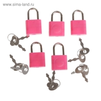 Замочек с ключиком для шкатулки металл, пластик набор 5 шт С286 3,1х1,9 см Замочек с ключиком для шкатулки металл, пластик набор 5 шт С286 3,1х1,9 см