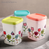 Набор банок для сыпучих &laquo;Клумба&raquo;, 500 мл, 3 шт, цвет МИКС