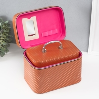 Шкатулка кожзам с зеркалом "Ромбы" охра набор 3 шт 19х10,5х10,5 21х13х14 15х23х17 см Шкатулка кожзам с зеркалом "Ромбы" охра набор 3 шт 19х10,5х10,5 21х13х14 15х23х17 см