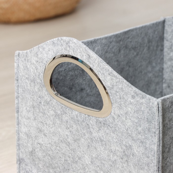 Органайзер для хранения SILVER, 31&times;31&times;32 см, 24 л, с ручками, цвет светло-серый