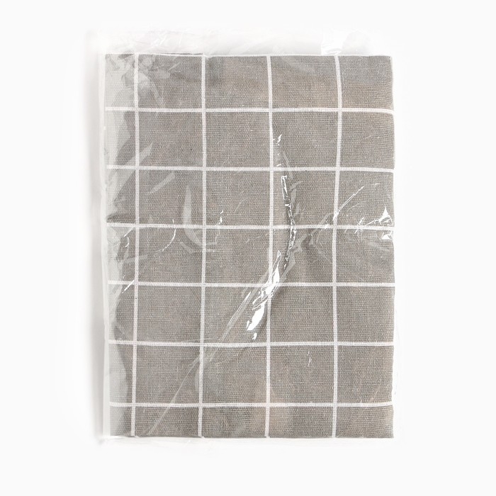 Фартук Экономь и Я Клетка.цвет бежевый, 56*70&plusmn;4см, 100% хл, рогожка