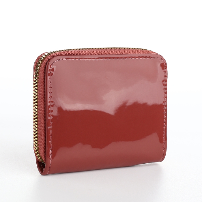 Кошелёк женский на молнии, лакированный, цвет коричневый Кошелёк женский на молнии, лакированный, цвет коричневый