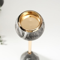 Подсвечник металл на 1 свечу "Серый мрамор" 45.5х8.5х8.5 см Подсвечник металл на 1 свечу "Серый мрамор" 45.5х8.5х8.5 см