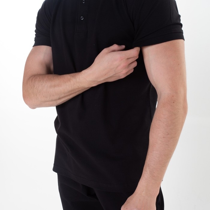 Футболка мужская поло, цвет чёрный, размер 50