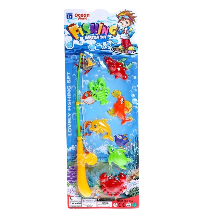 Рыбалка «Ловись рыбка»: удочка, 6 рыбок, МИКС Рыбалка «Ловись рыбка»: удочка, 6 рыбок, МИКС